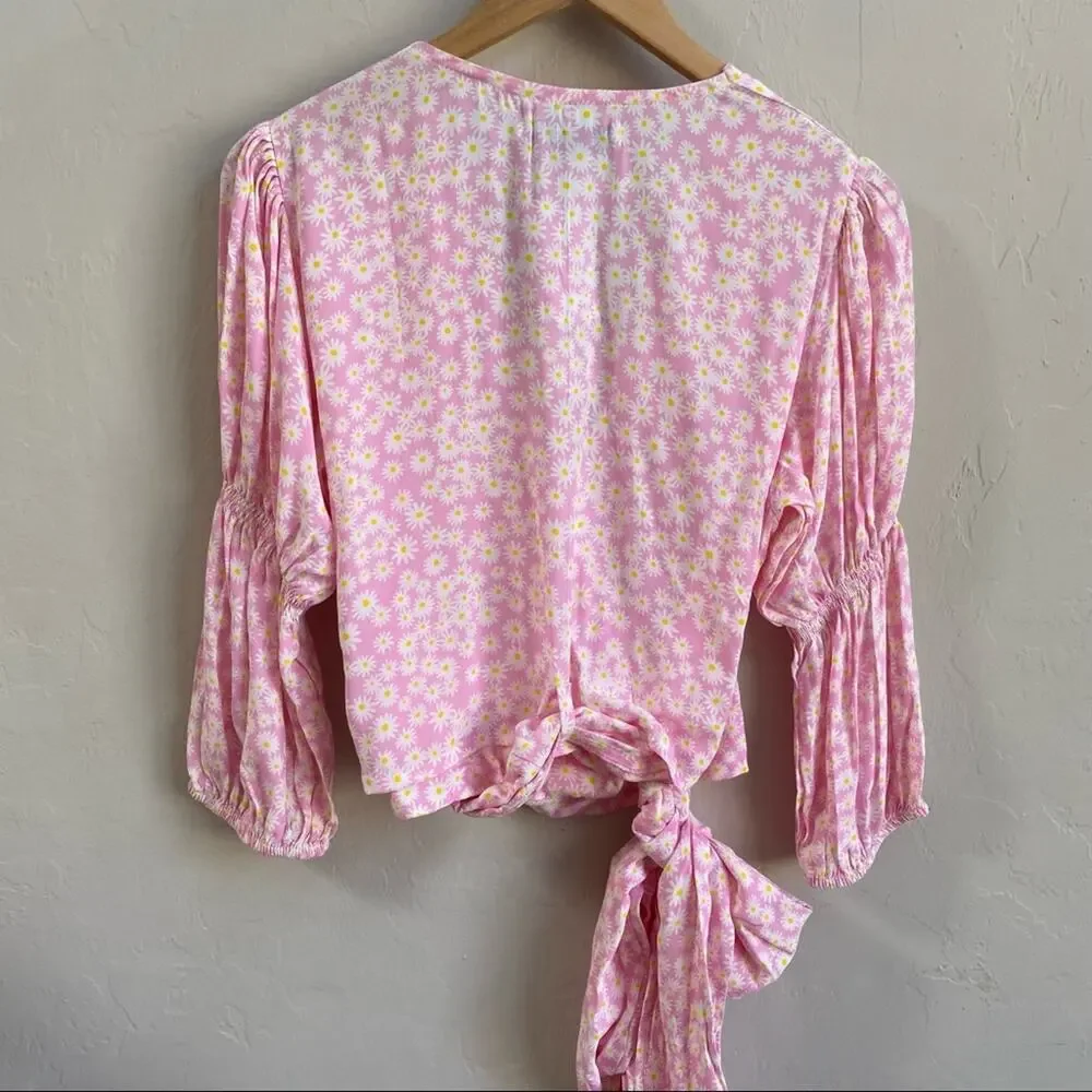 NWT Faithfull The Brand Floral Bisset Wrap Top